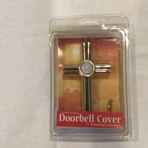 Lighted button cross doorbell cover by Company’s Coming gold tone sealed